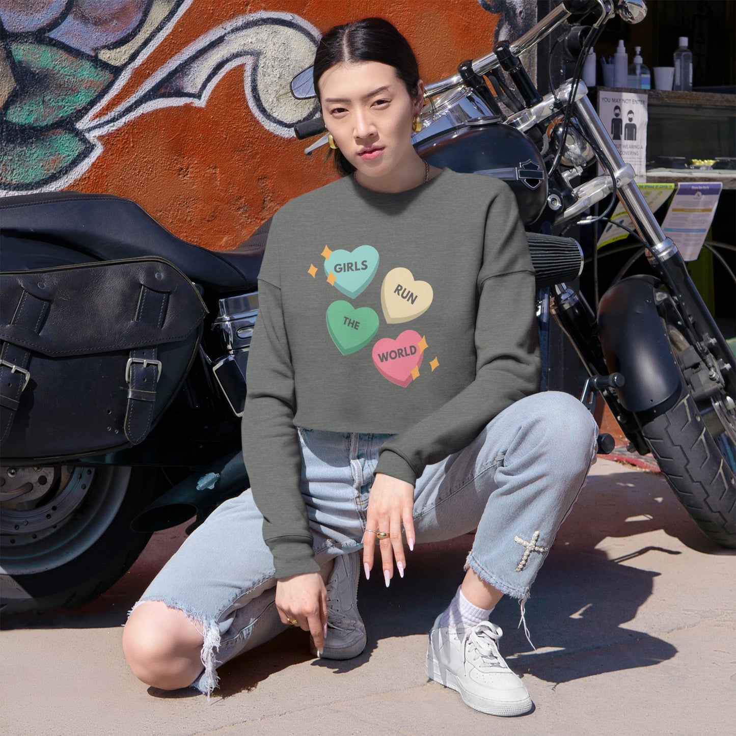Girls Run the World - Women's Fleece Cropped Sweatshirt