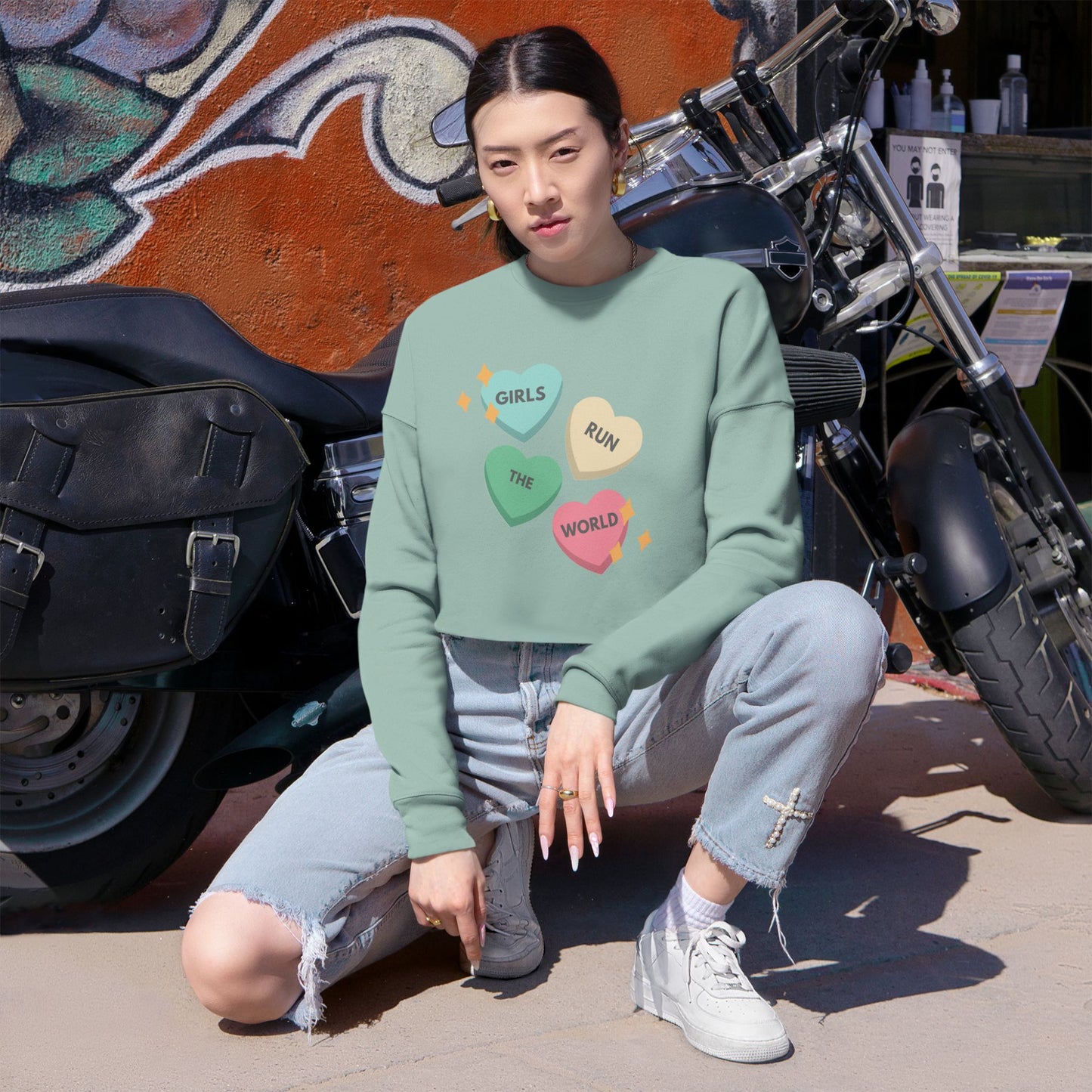 Girls Run the World - Women's Fleece Cropped Sweatshirt