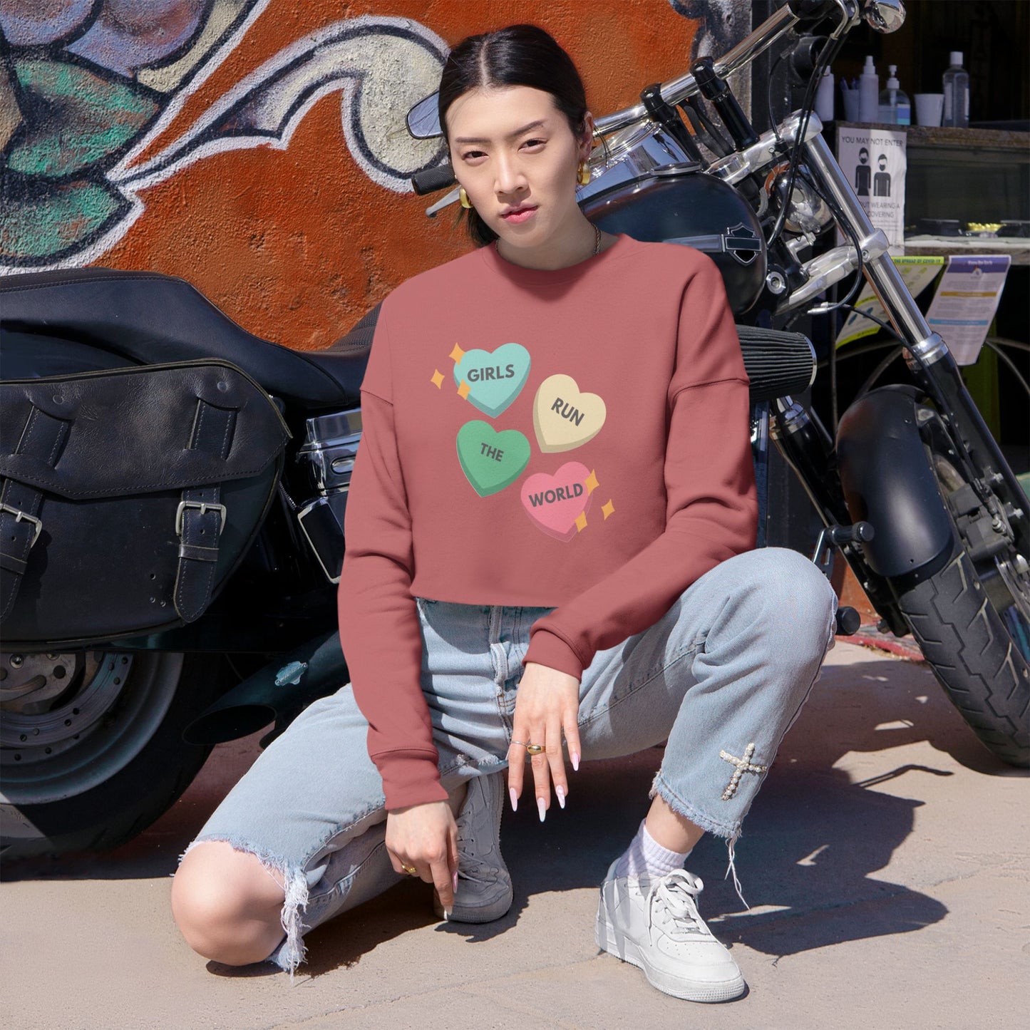 Girls Run the World - Women's Fleece Cropped Sweatshirt