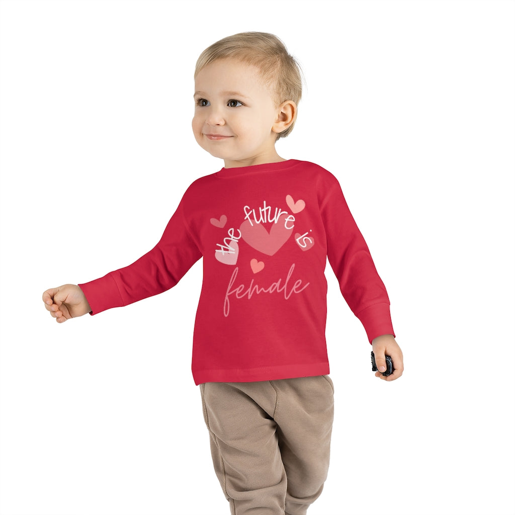 The Future is Female - Hearts Toddler Long Sleeve T-shirt