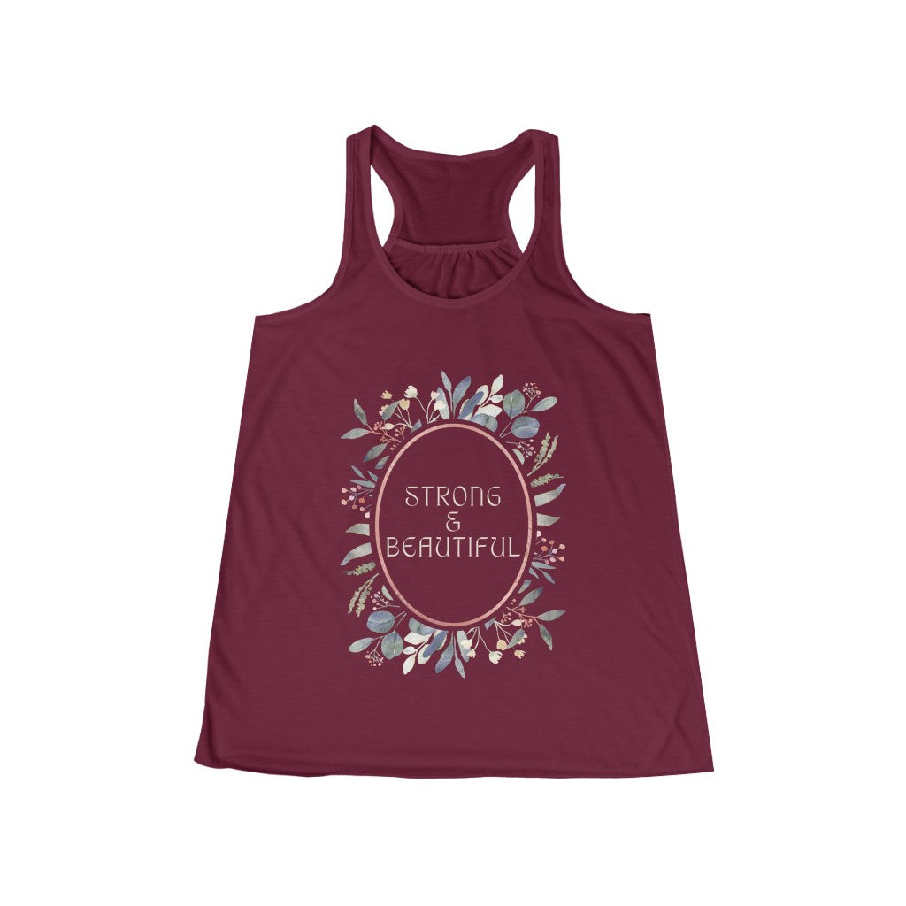 Strong & Beautiful - Women's Flowy Racerback Tank