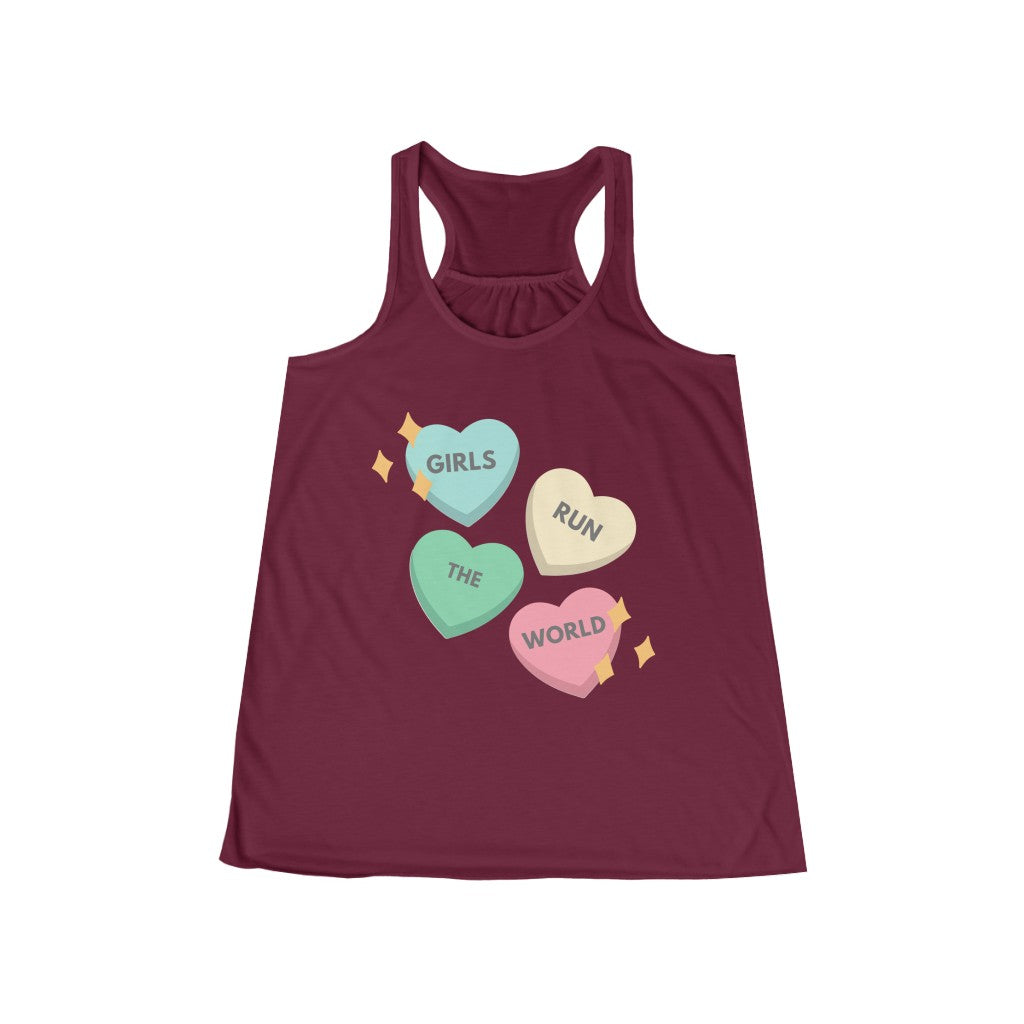 Girls Run the World - Women's Flowy Racerback Tank