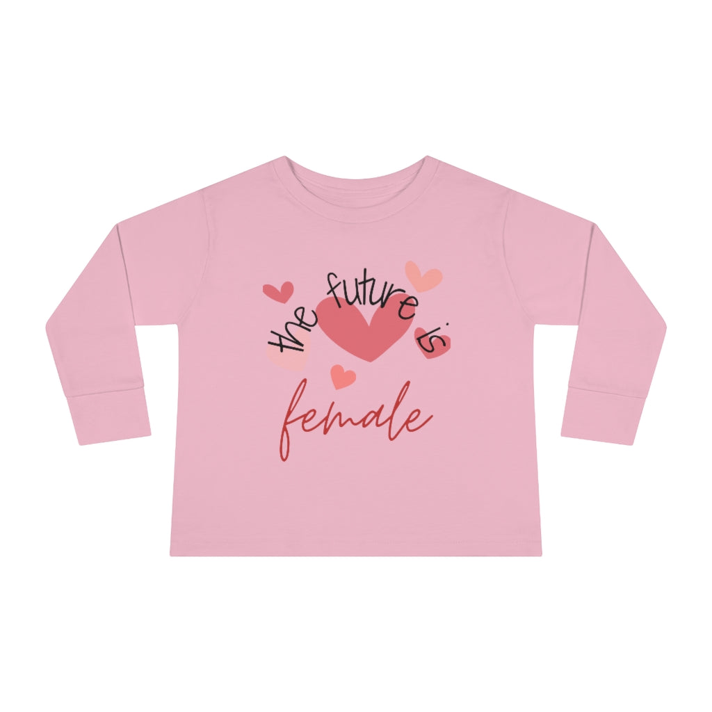 The Future is Female - Hearts Toddler Long Sleeve T-shirt