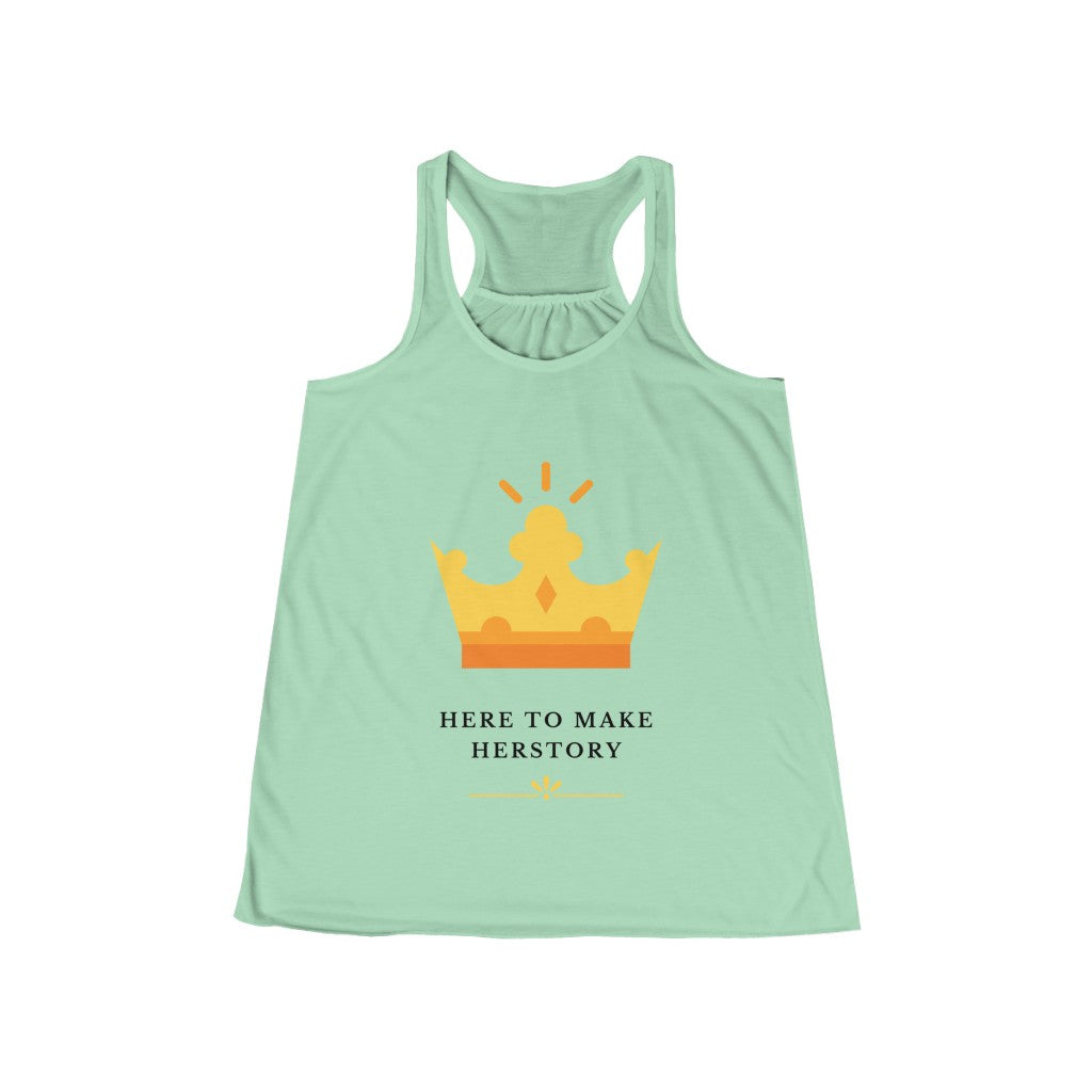 Here to Make Herstory - Women's Flowy Racerback Tank