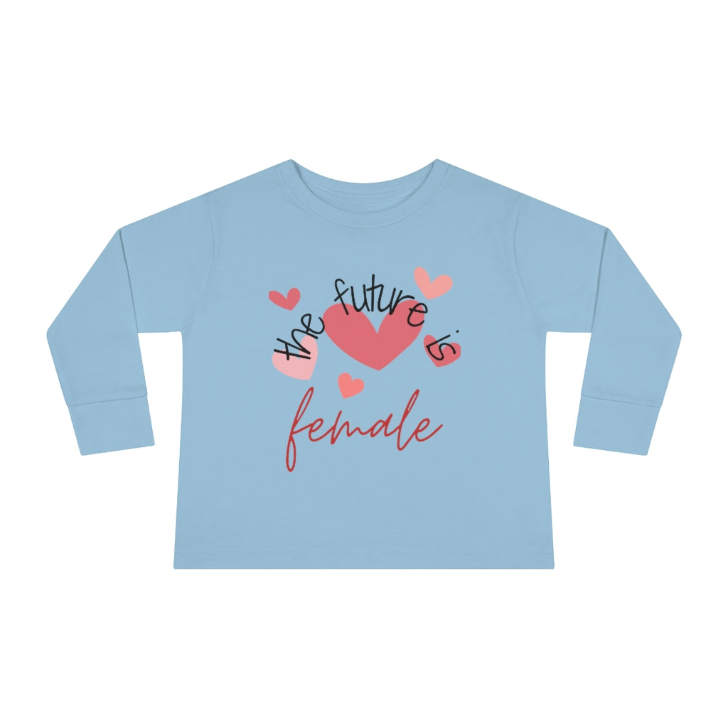 The Future is Female - Hearts Toddler Long Sleeve T-shirt