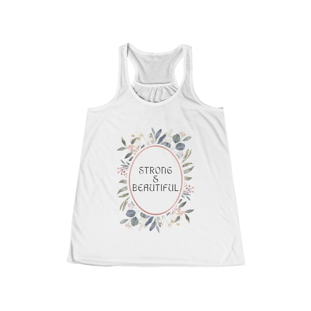 Strong & Beautiful - Women's Flowy Racerback Tank