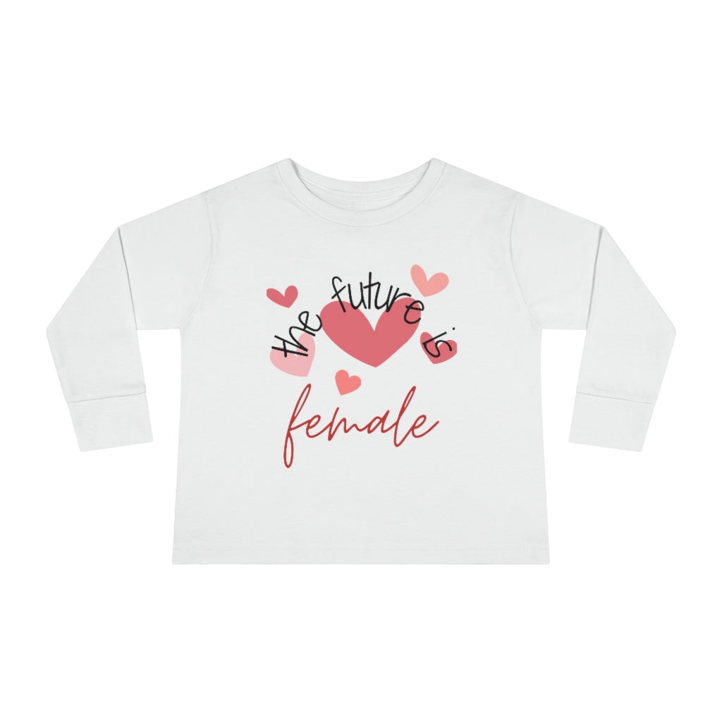 The Future is Female - Hearts Toddler Long Sleeve T-shirt