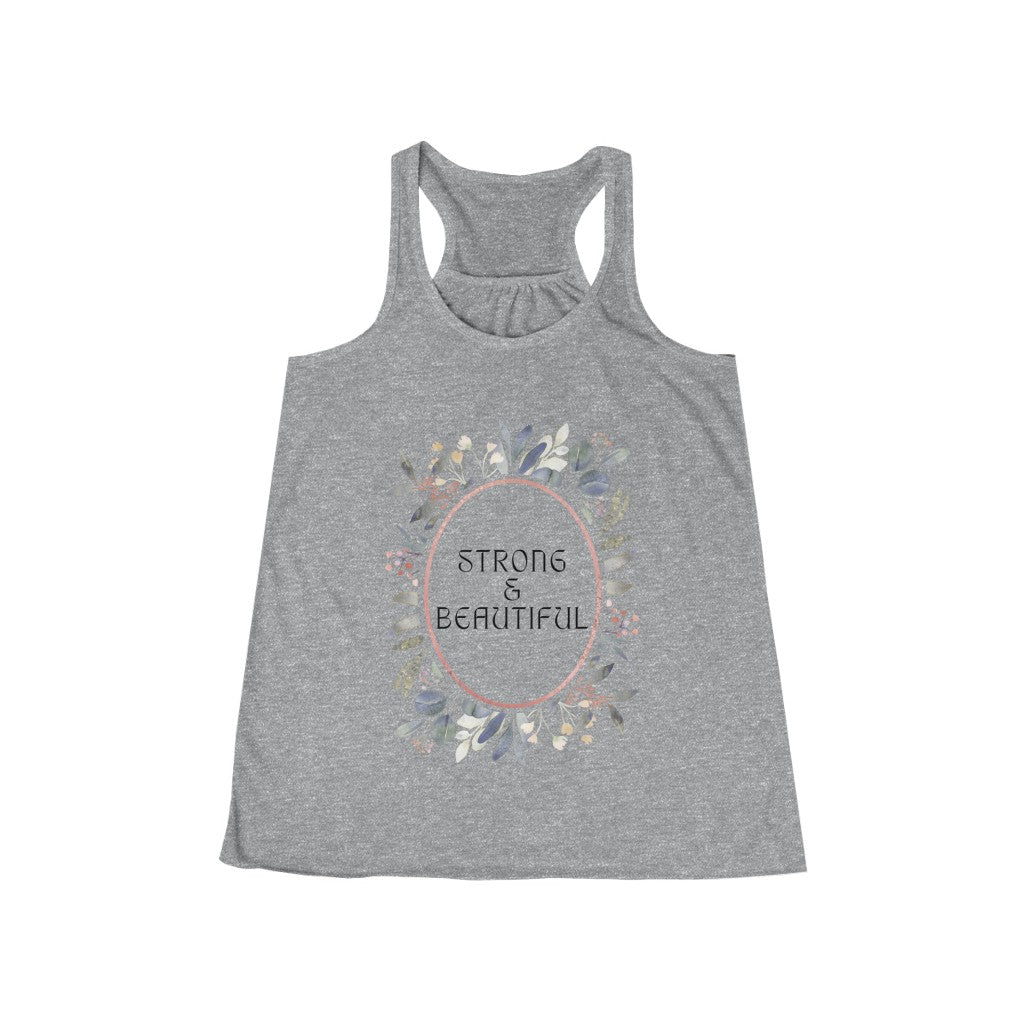 Strong & Beautiful - Women's Flowy Racerback Tank