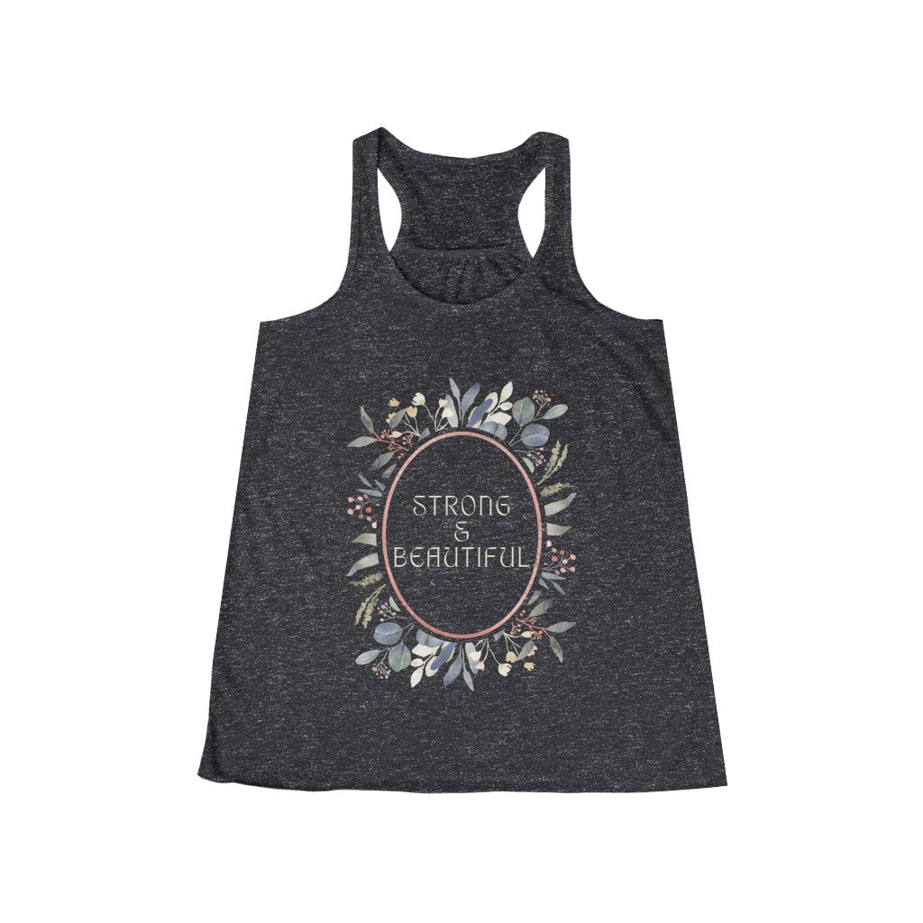 Strong & Beautiful - Women's Flowy Racerback Tank