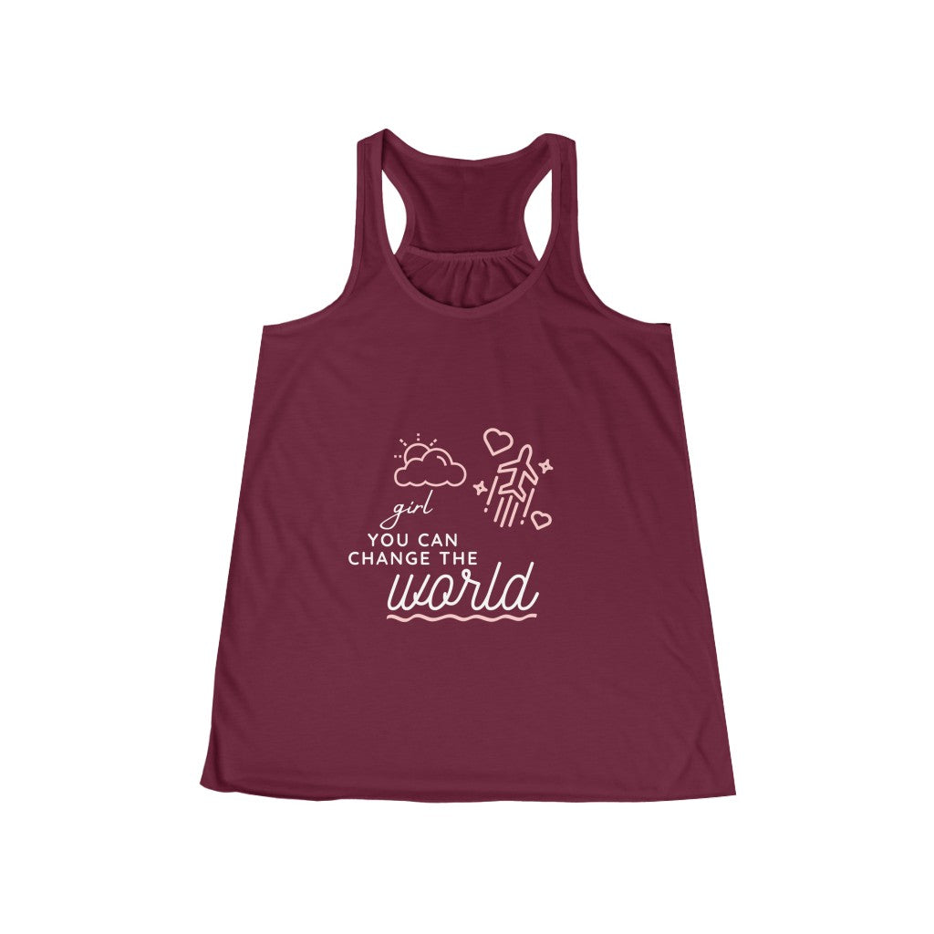 Girl You Can Change the World - Women's Flowy Racerback Tank