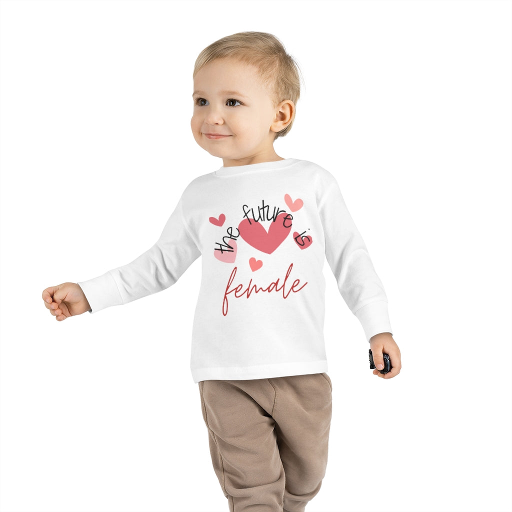 The Future is Female - Hearts Toddler Long Sleeve T-shirt