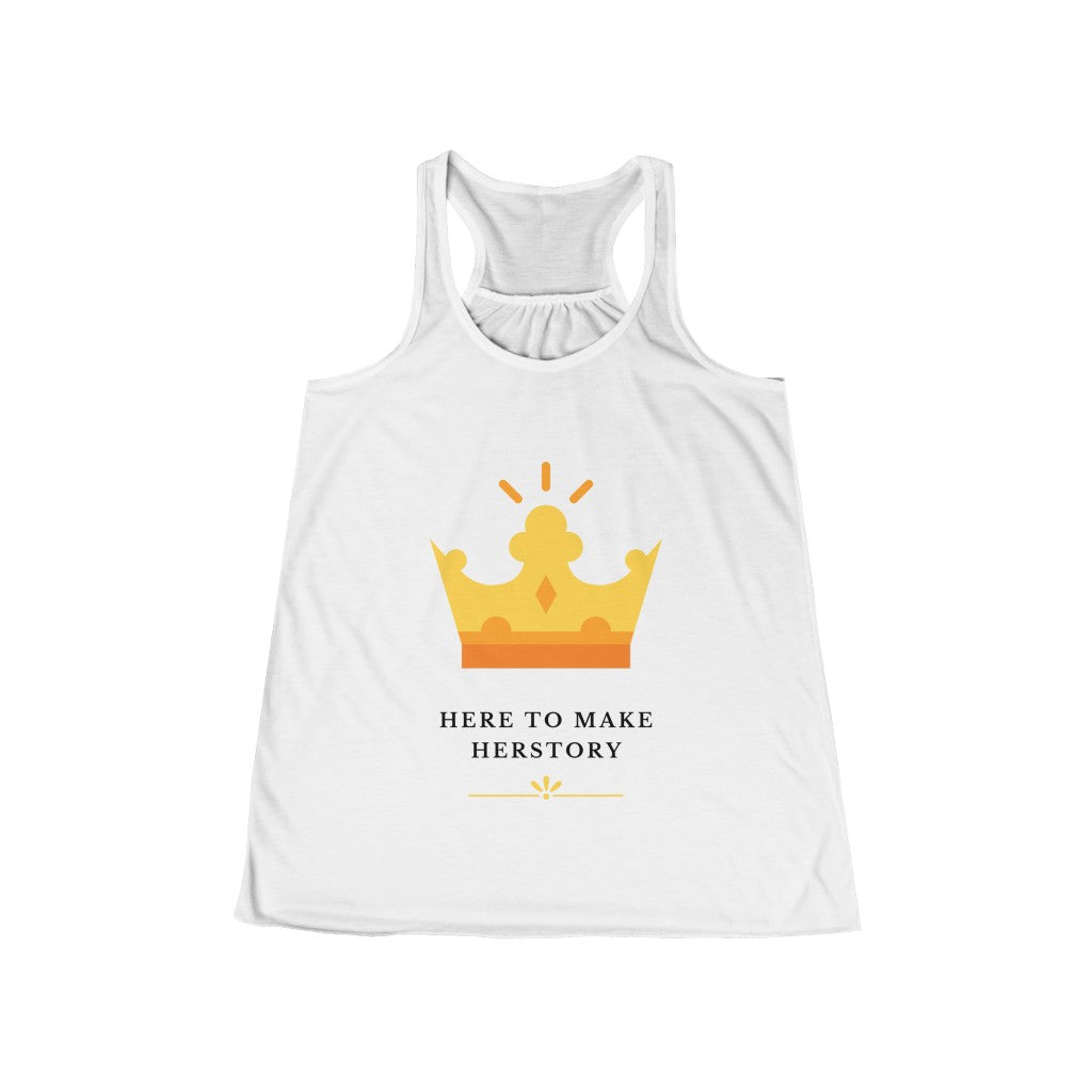 Here to Make Herstory - Women's Flowy Racerback Tank