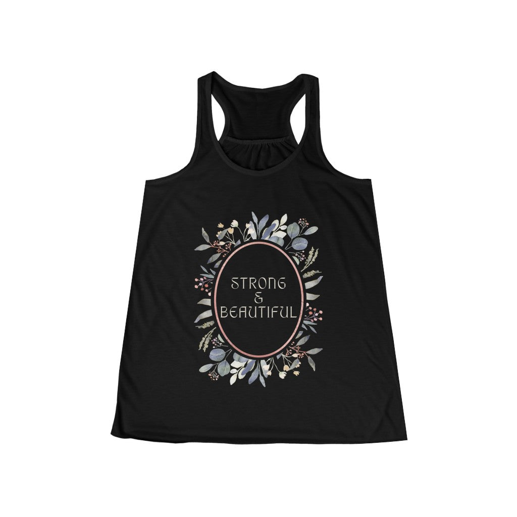 Strong & Beautiful - Women's Flowy Racerback Tank