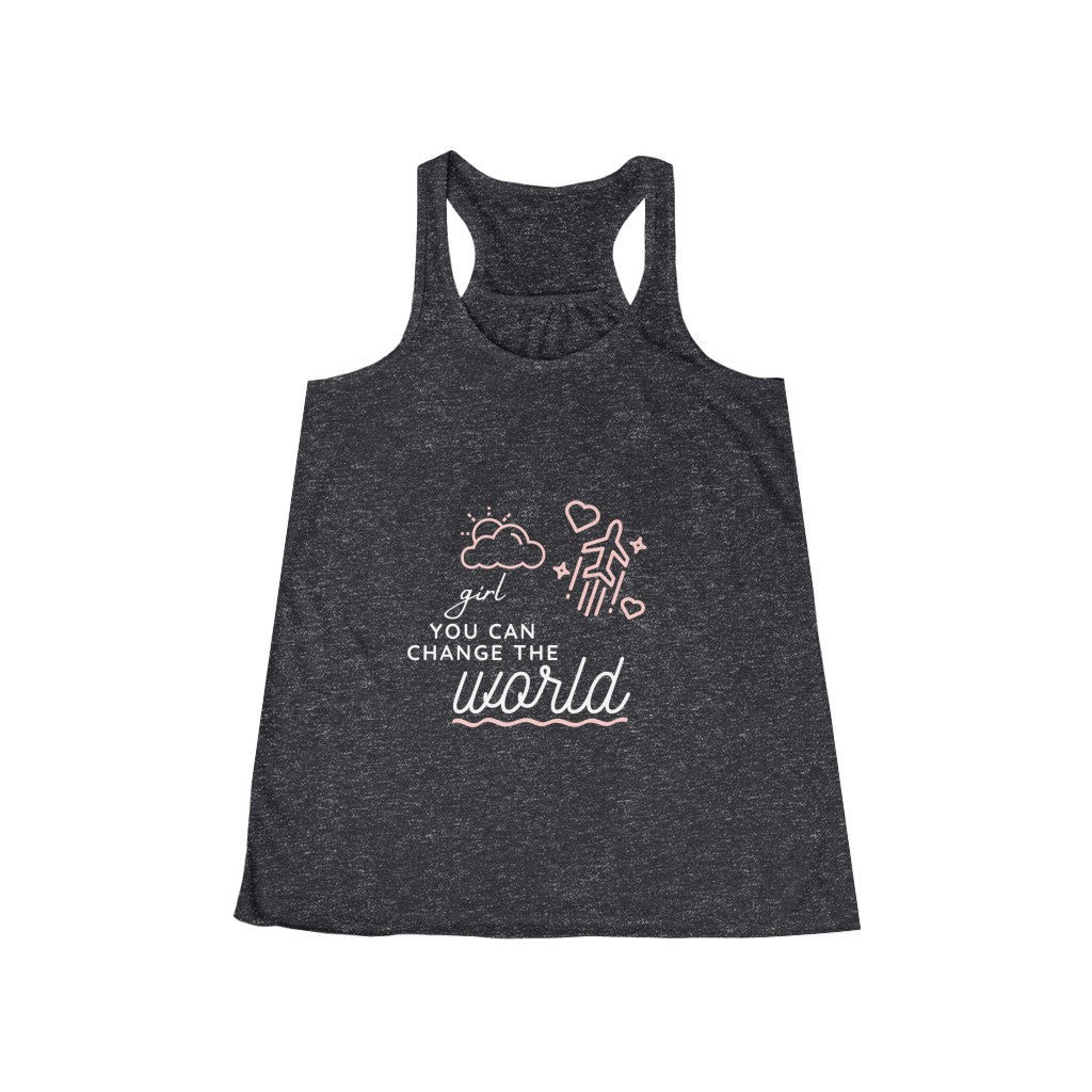 Girl You Can Change the World - Women's Flowy Racerback Tank