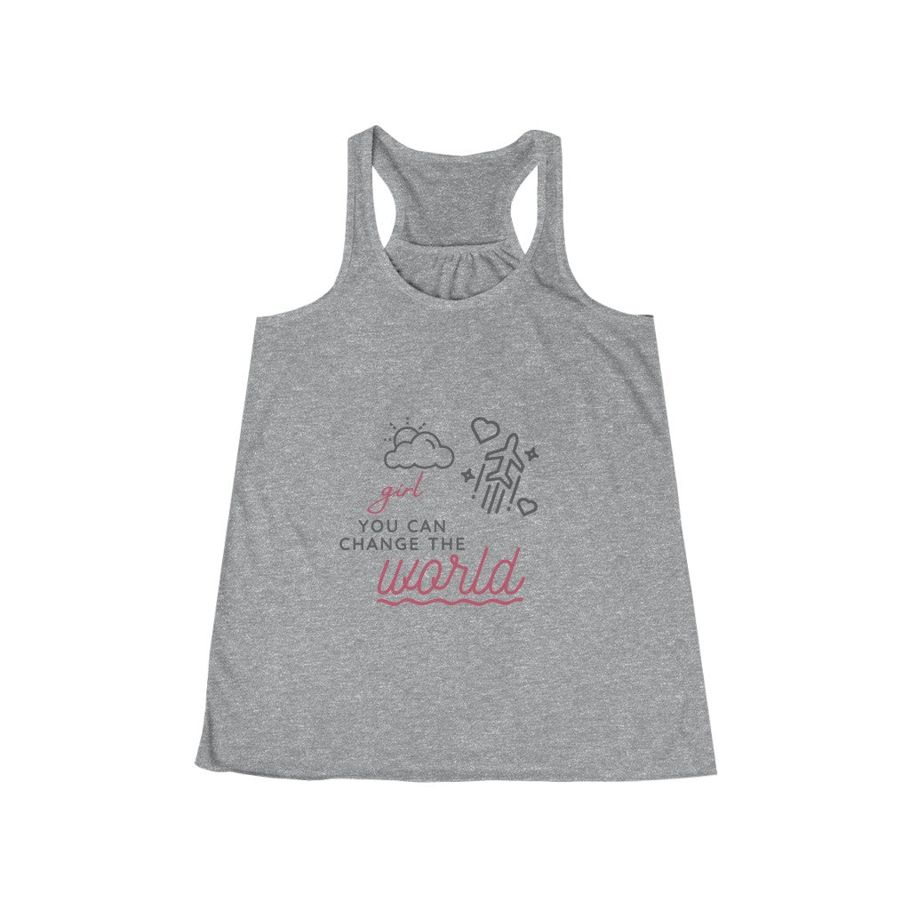 Girl You Can Change the World - Women's Flowy Racerback Tank