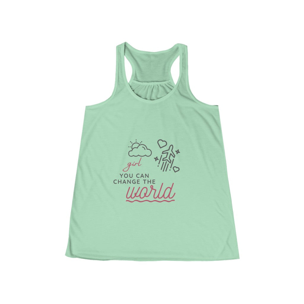 Girl You Can Change the World - Women's Flowy Racerback Tank