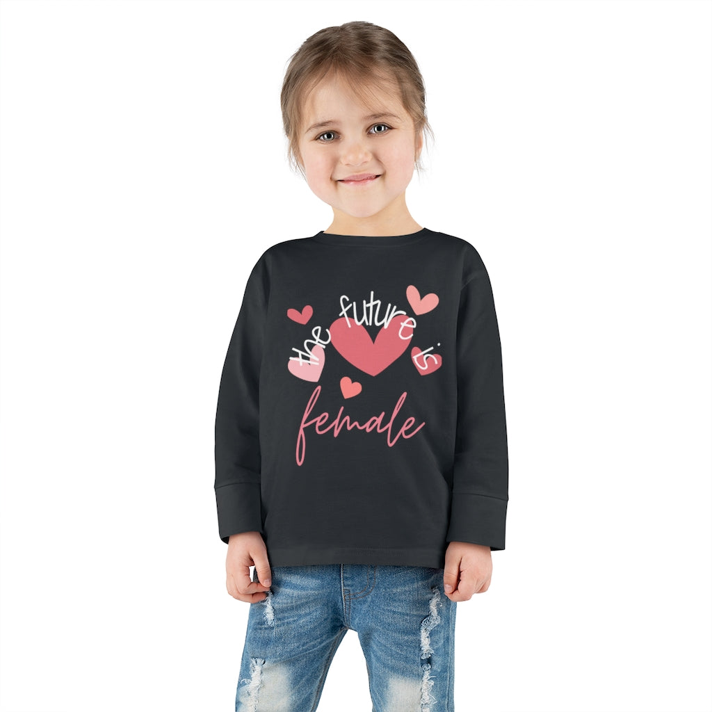 The Future is Female - Hearts Toddler Long Sleeve T-shirt