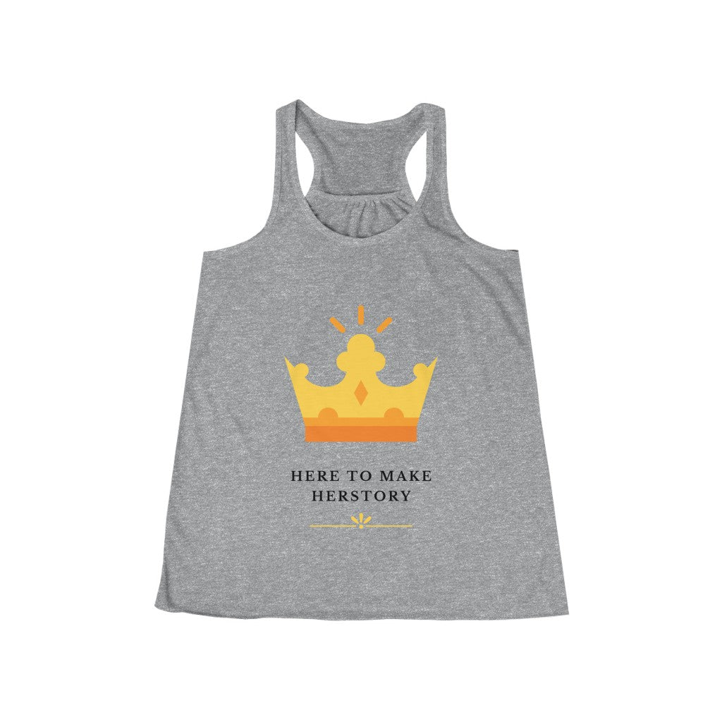 Here to Make Herstory - Women's Flowy Racerback Tank