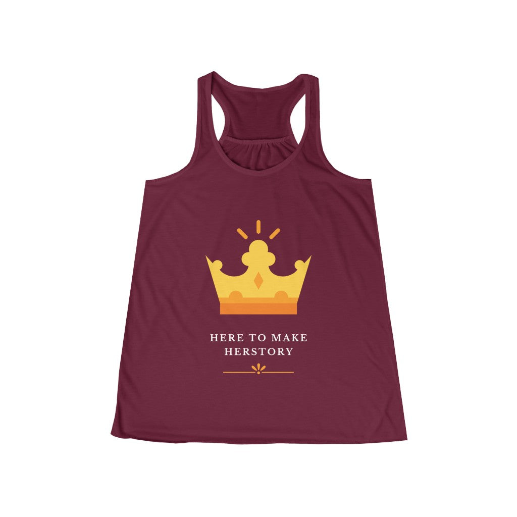 Here to Make Herstory - Women's Flowy Racerback Tank