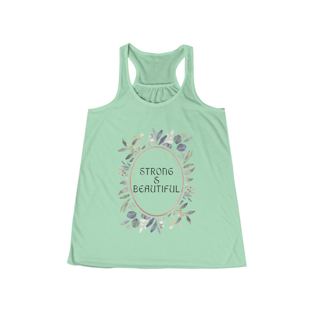 Strong & Beautiful - Women's Flowy Racerback Tank