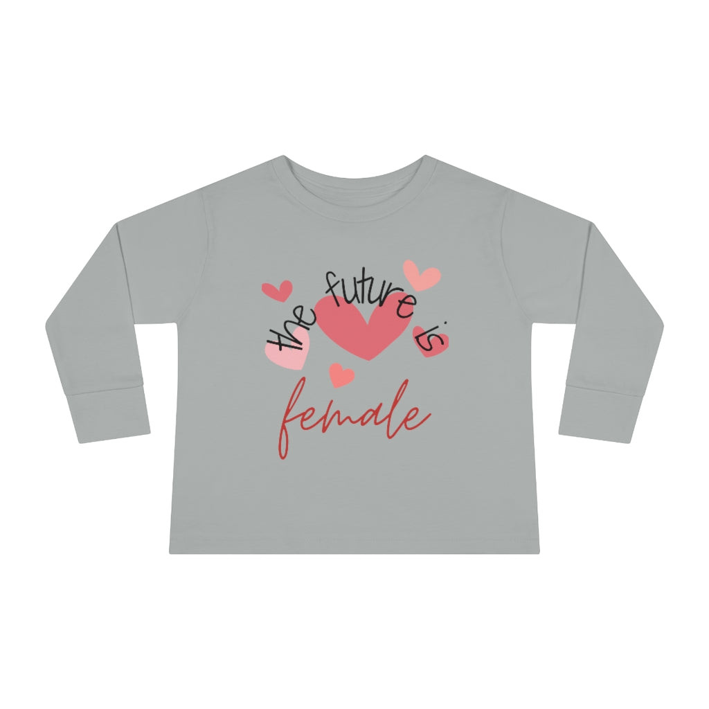 The Future is Female - Hearts Toddler Long Sleeve T-shirt