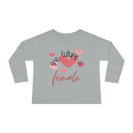 The Future is Female - Hearts Toddler Long Sleeve T-shirt