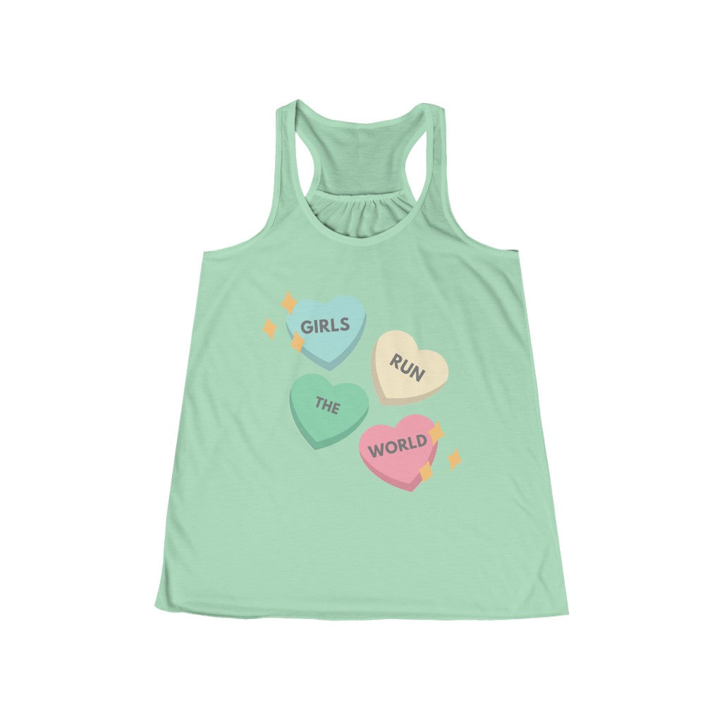 Girls Run the World - Women's Flowy Racerback Tank