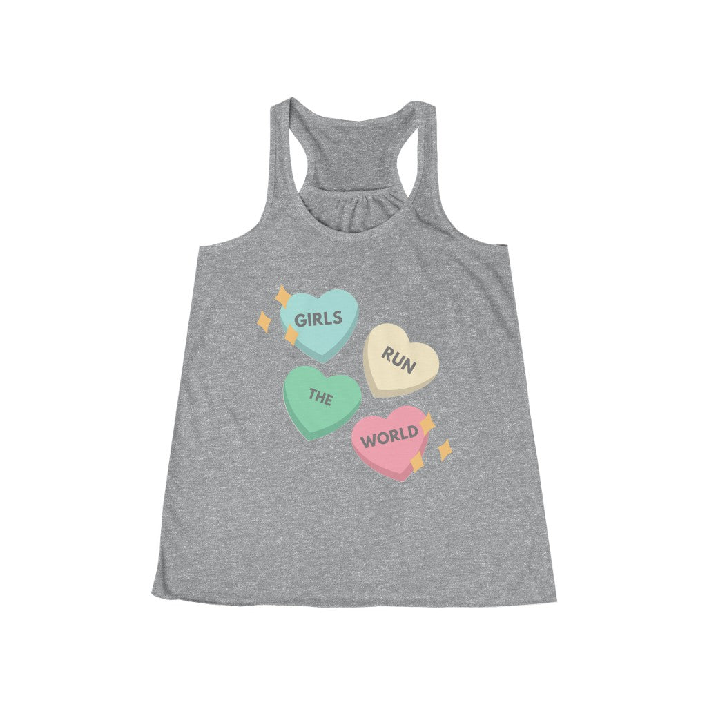 Girls Run the World - Women's Flowy Racerback Tank