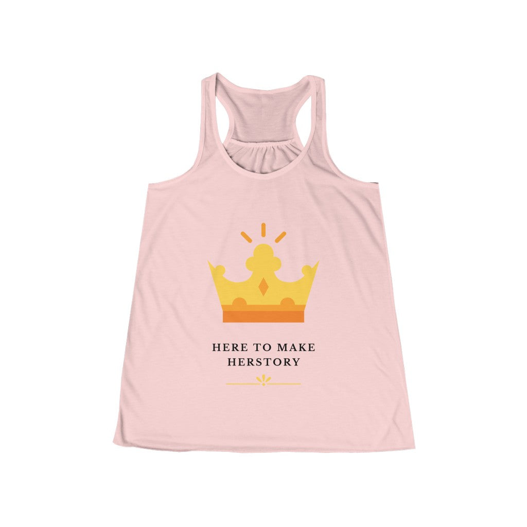 Here to Make Herstory - Women's Flowy Racerback Tank