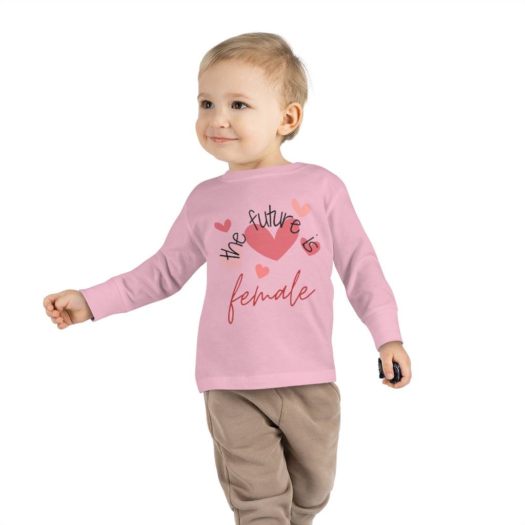 The Future is Female - Hearts Toddler Long Sleeve T-shirt