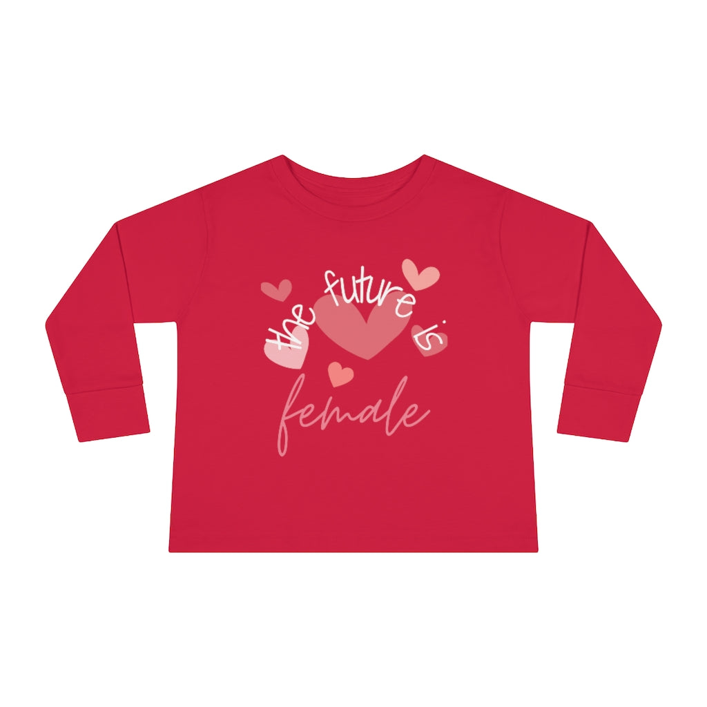 The Future is Female - Hearts Toddler Long Sleeve T-shirt