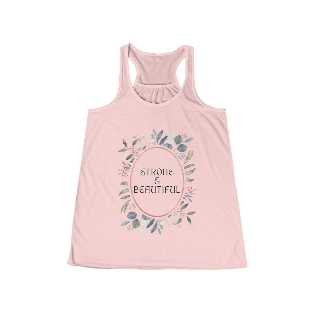 Strong & Beautiful - Women's Flowy Racerback Tank