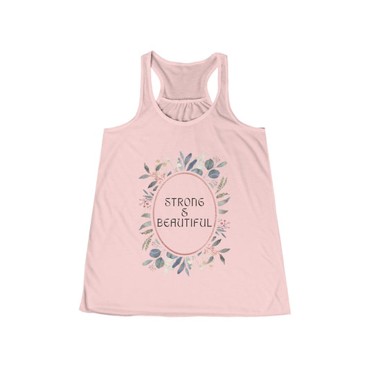 Strong & Beautiful - Women's Flowy Racerback Tank