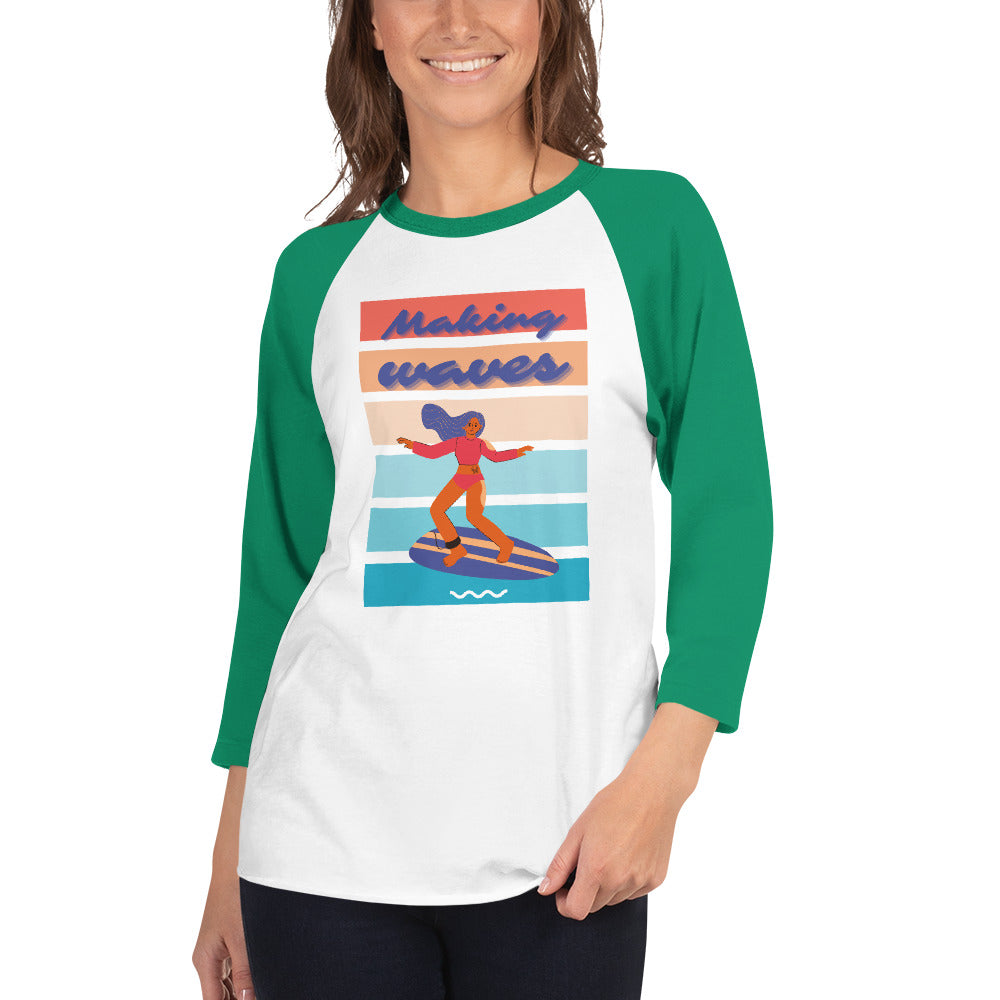 Making Waves - Women's 3/4 sleeve raglan shirt