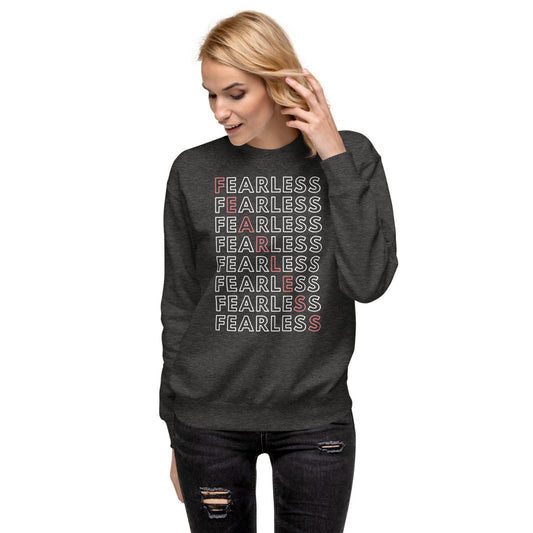 Fearless feminist women's pullover sweatshirt grey